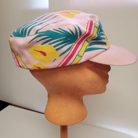 Vintage Hawaii Island Hat. Pink with Flowers - Picture 2 of 6